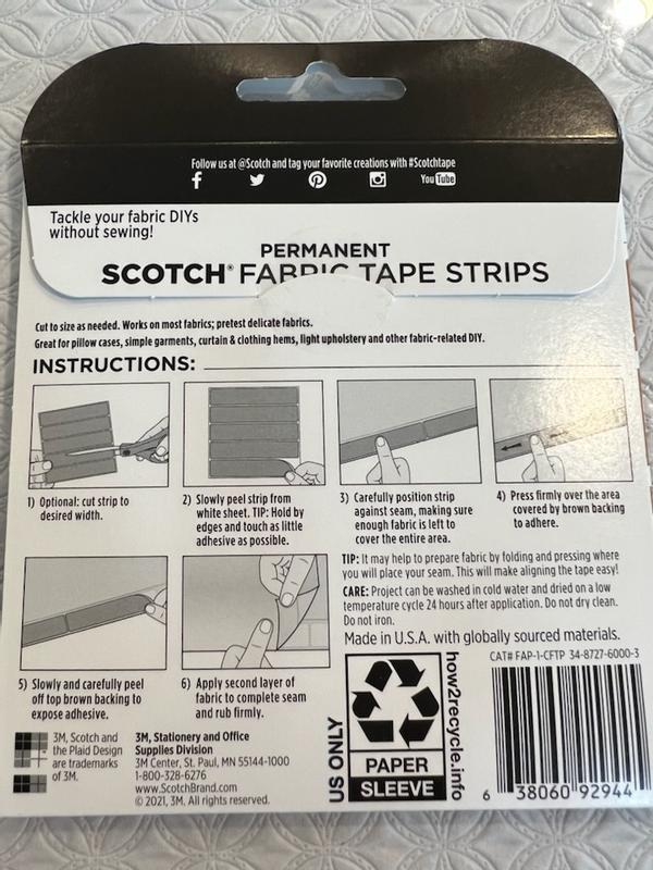Scotch™ Essentials Wardrobe Tape Strips, W-101-A, .5 in x 3 in