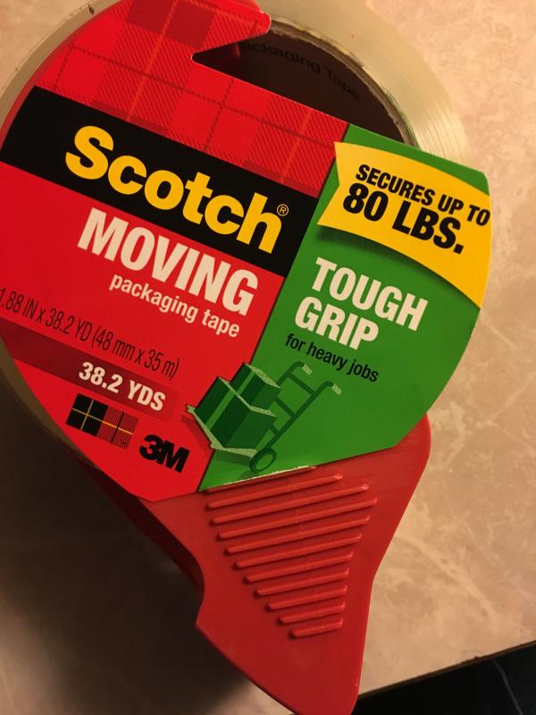 Scotch® Tough Grip Moving Packaging Tape, 1.88 in. x 54.6 yd., 1  Dispenser/Pack