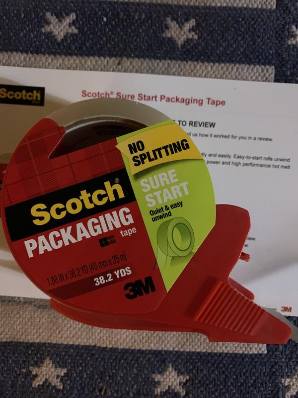 Scotch® Sure Start Shipping Packaging Tape with Dispenser, 1.88 in