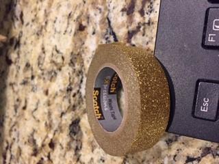Scotch® Expressions Washi Tape C314-P78-J, .59 in x 393 in (15 mm x 10 m)  Gold and Black Lines