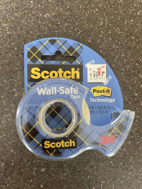  Scotch Wall-Safe Tape, 1 Rolls Sticks Securely, Removes  Cleanly, Invisible, Designed for Displaying, Photo Safe, 3/4 in x 650 in  (183) : Office Products
