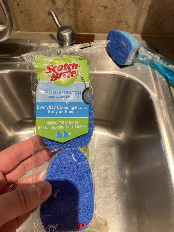 Dish Scrub Brush, Soap Dish Wand Refills Sponge, Replaceable