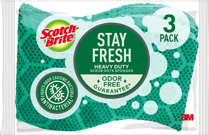 Scotch-Brite Heavy Duty Scrub Sponges, 3 Scrubbing Sponges 