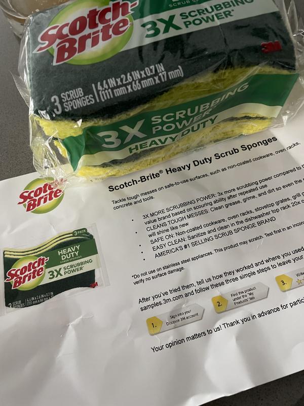 Scotch-Brite Soap Filled Heavy Duty Scrub Sponges 3 Pack Rescue Soap Pad  Sponges