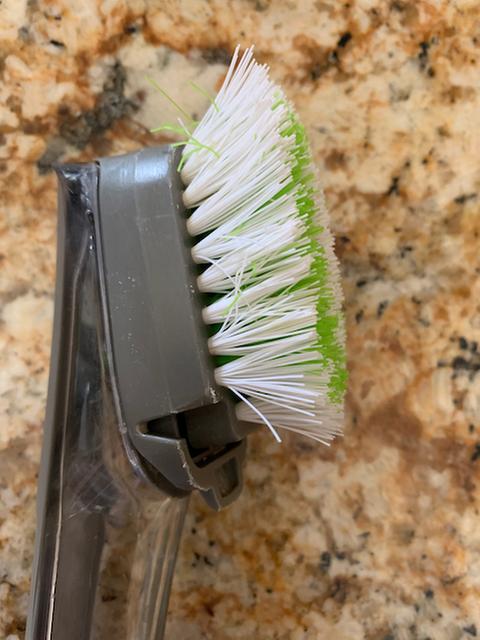 Smart Design Scrub Brush with Scrubber Bristle Tip - Non-Slip Handle - Long Lasting Bristles - Odor Resistant - Dishwasher Safe - Cleaning, Pots, Pans