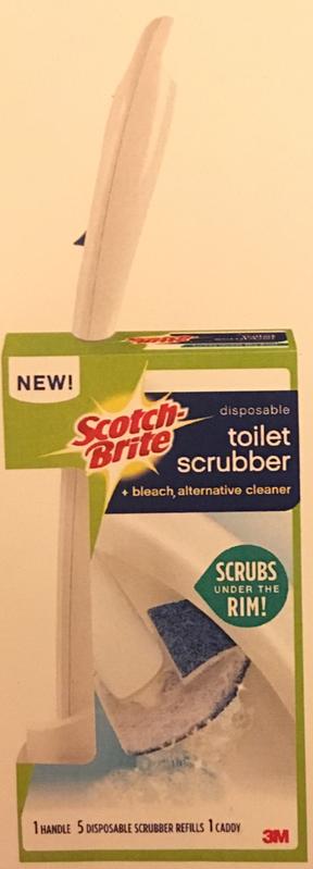 Scotch-Brite Disposable Toilet Scrubber Starter Kit, Disposable Refills  with Built-In Bleach Alternative, Includes 1 Handle, Storage Caddy and 5 Refills  Toilet Scrubber Kit