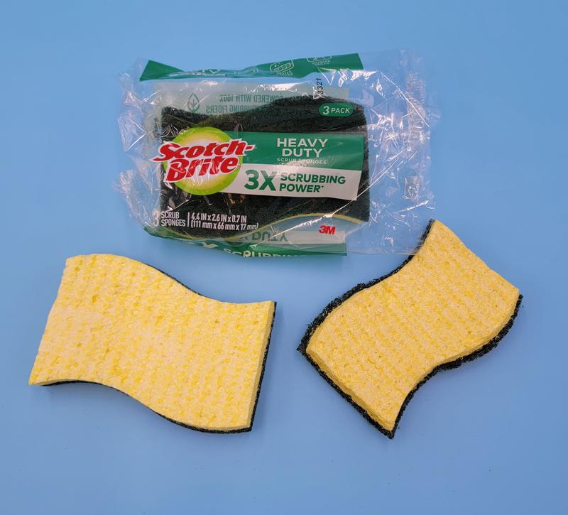 Scotch-Brite 3.8 in. W x 6 in. L Green Heavy-Duty Scour Pad Sponge (3/Pack,  10-Packs/Carton) MMM22310CT - The Home Depot