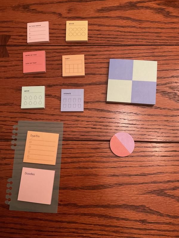 Noted by Post-it®, Printed Mini To-Do Notes, 1.5 in. x 1.5 in., Assorted  Colors, 6 Pads/Pack, 50 Sheets/Pad