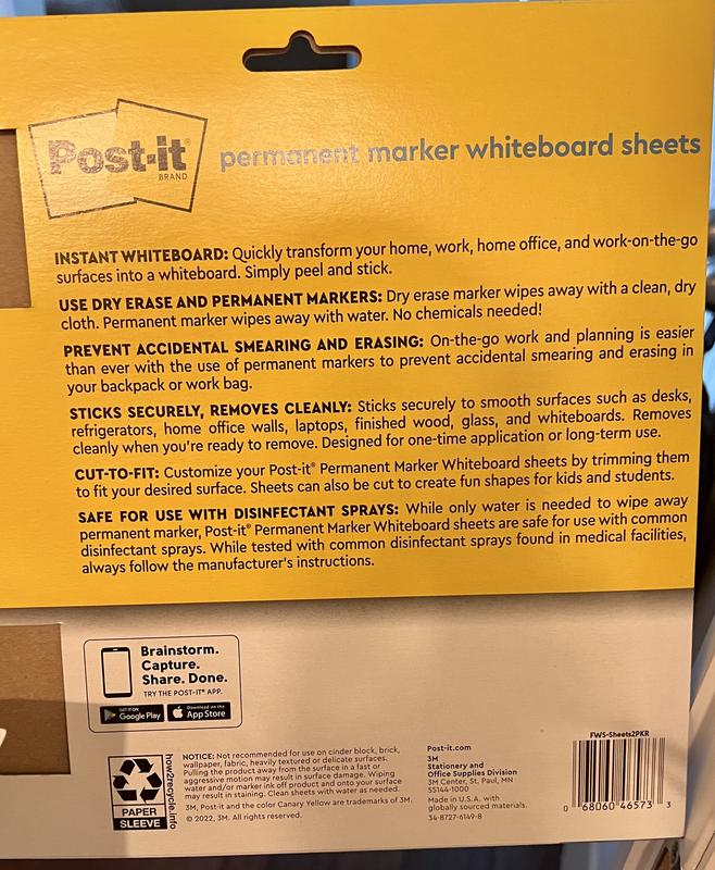 Post-It® Flex Write Surface Sheets - White, 9.1 in x 9.1 in - Smith's Food  and Drug