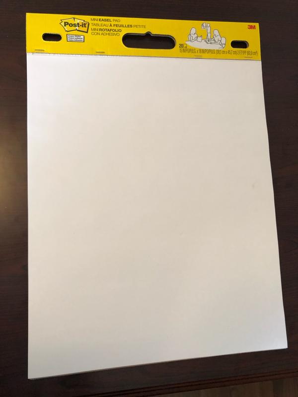 Post-It Mini Self-Stick Easel Pad, Unruled, 15 x 18 Inches, White, 20 Sheets