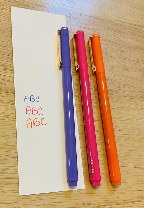 Noted by Post-it®, Warm Color Pens, Purple, Pink, Orange, Felt tip, Ink  color matches barrel, 3 Pens/Pack