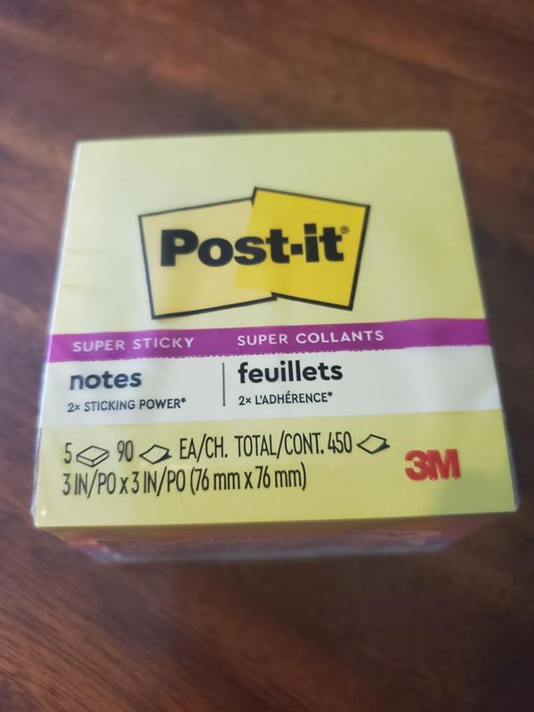 3M Post-it® Notes - Super Sticky, 3 x 3, Assorted Brights S-25416