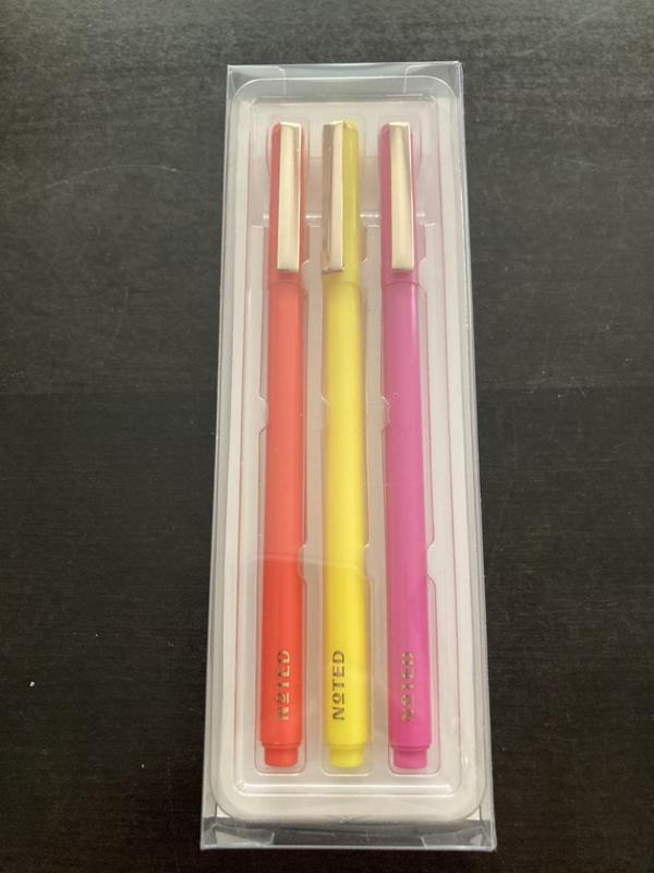 Noted by Post-it®, Pastel Color Pens, Orange, Pink, Purple, Felt tip, Ink  color matches barrel, 3 Pens/Pack