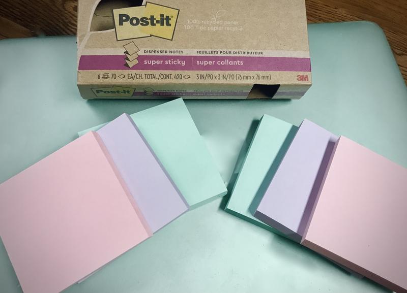 Post-it notes adhésives Recyclé, Rainbow pastel, 76 x 76 mm, 6 x