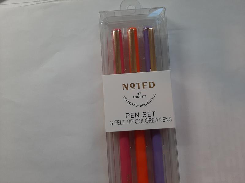 NEW Noted by Post-It 3 Felt Tip Colored Pen Set (LOT OF 2) 6 Total Pens