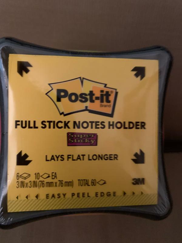 6 Pads//Holder F330-CUBEDISP 3x3 in Super Sticky Full Stick Notes Holder