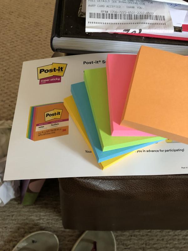 Post-it Super Sticky Notes 4622-SSMIA, Multi Sizes, Miami Collection,  4Pads/Pack, 45 Sheets/Pad 596 - Strobels Supply