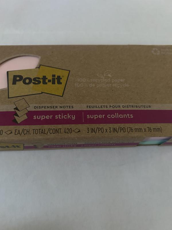 3M Post-it® 100% Recycled Paper Super Sticky Notes