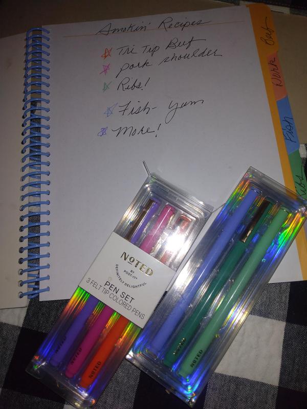 Noted by Post-it® Pens NTD-PEN3-PK-EF, Felt Tip, Pink, 3 Pens/Pack