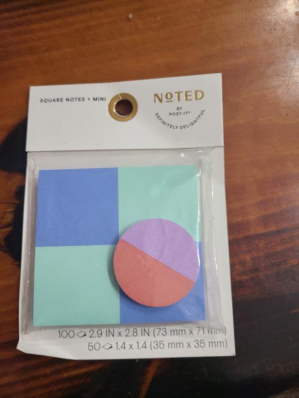 Noted by Post-it®, Mini To-Do Notes, Mint, Orange, Periwinkle and Lilac,  1.4 in. x 1.4 in., 4 Pads/Pack, 50 Sheets/Pad