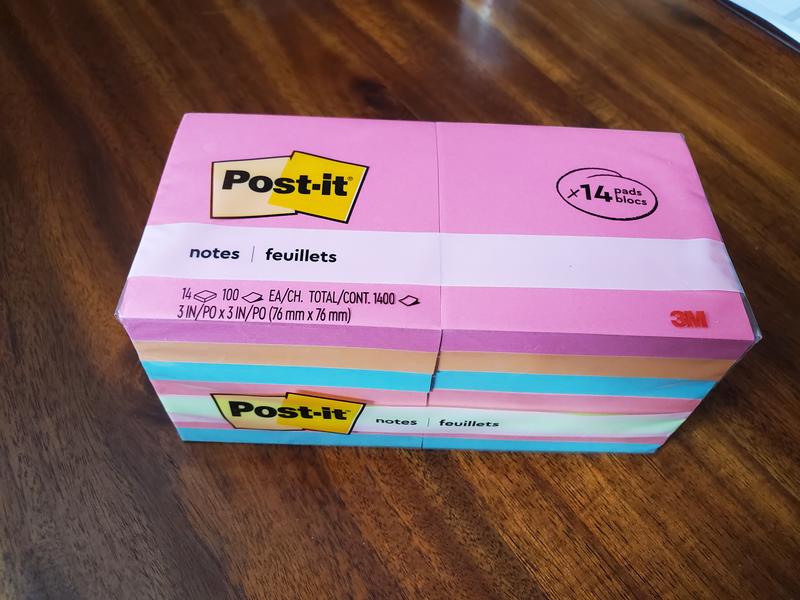 Post-it® Notes, 3 in. x 3 in., Poptimistic Collection, Lined, 6 Pads/Pack