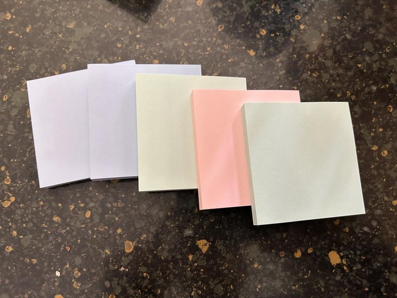 Post-it® 100% Recycled Paper Super Sticky Notes, 3 in x 3 in, Wanderlust  Pastels Collection, 5 Pads/Pack, 70 Sheets/Pad