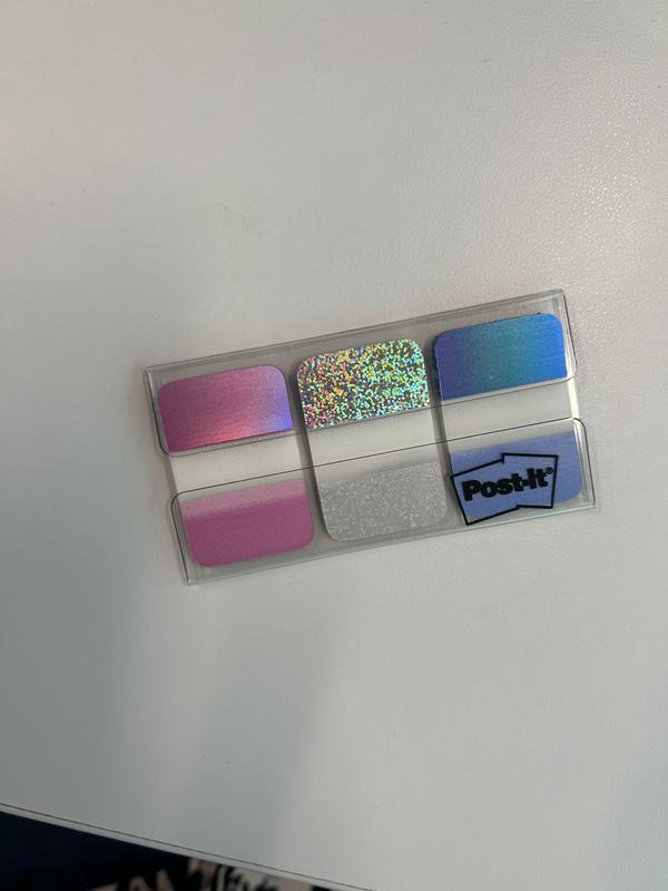 Post-it Tabs Foil Iridescent Colors 1 in x 1.5 in