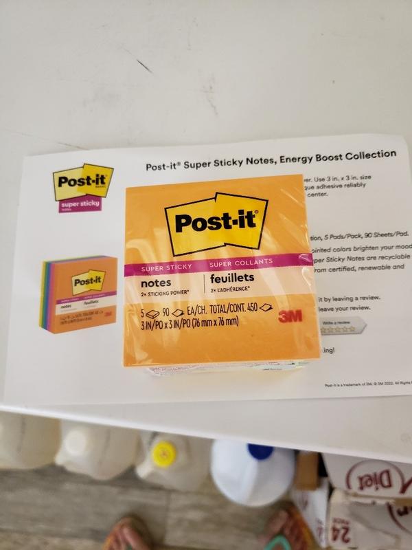 POST-IT® SUPER STICKY NOTES, ASSORED SIZE 3 X 3 / 4 X 6 MIAMI