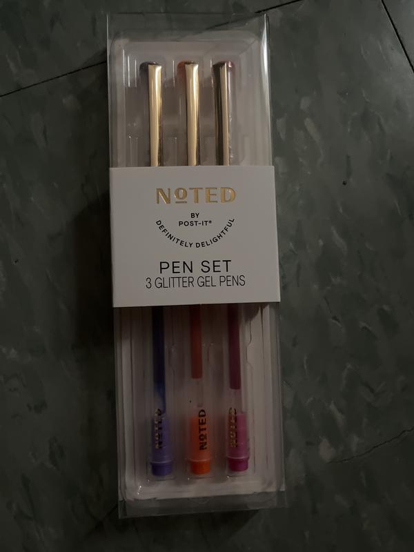 Noted by Post-it®, Pastel Color Pens, Orange, Yellow, Pink, Felt tip, Ink  color matches barrel, 3 Pens/Pack