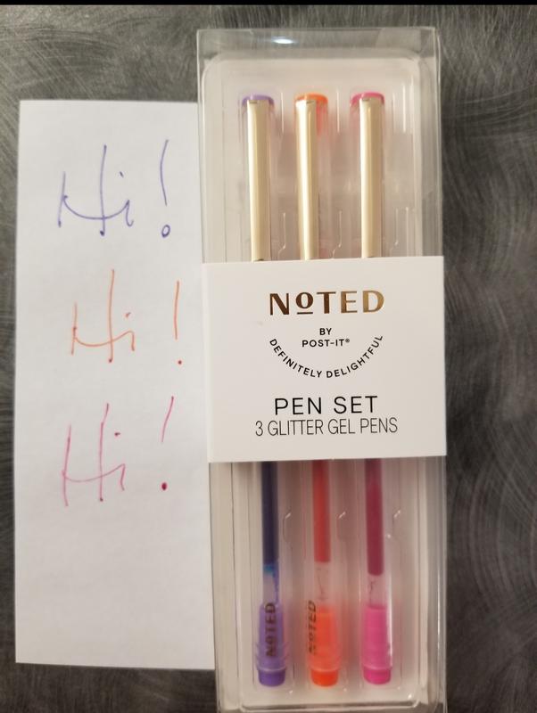 Noted by Post-it®, Pastel Color Pens, Orange, Yellow, Pink, Felt tip, Ink  color matches barrel, 3 Pens/Pack