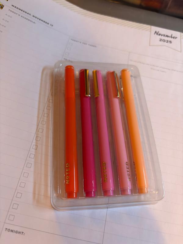 Post-it® Noted 5 Mini Felt Tip Pens in shades of Pink and Orange