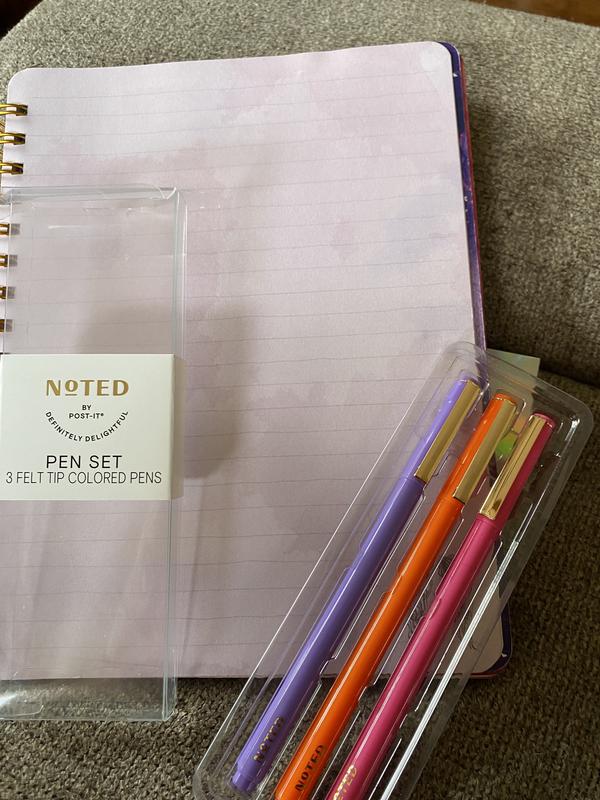 NEW Noted by Post-It 3 Felt Tip Colored Pen Set (LOT OF 2) 6 Total Pens