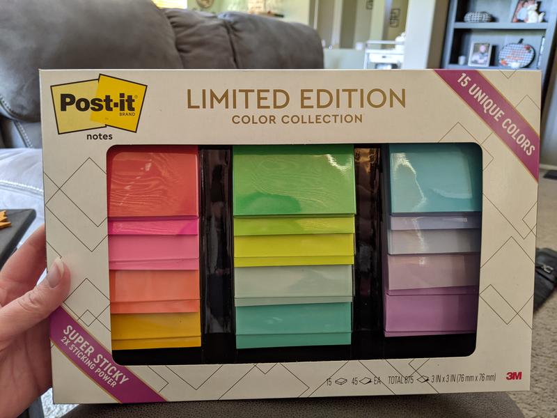 Post-it® Super Sticky Notes Limited Edition Pack, Assorted Colors