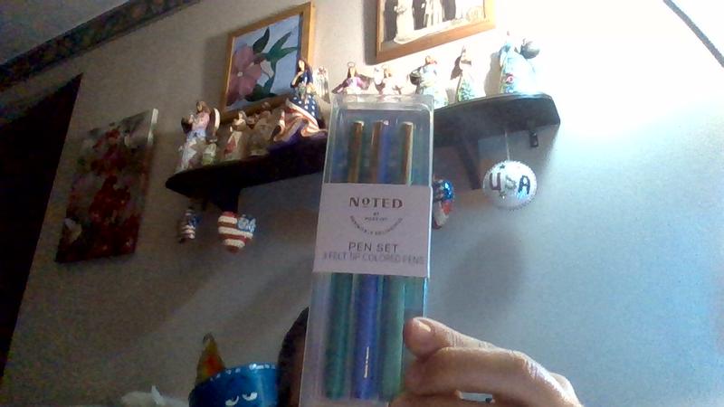 Noted by Post-it® Felt Tip Pens, Fine Point, 0.5 mm, Blue Ink, Blue  Barrels, Pack Of 3 Pens