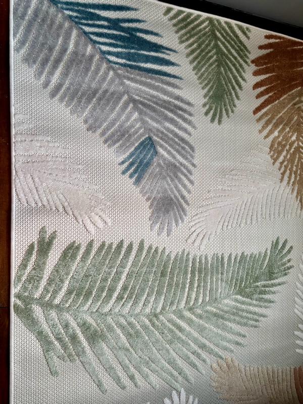 Maxax Deco Oasis 5 x 7 (ft) Flatweave Polypropylene Gray Rectangular ...