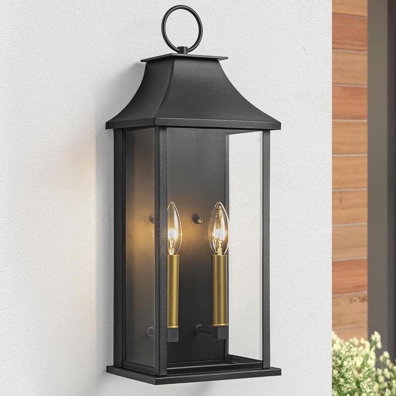 Maxax Montpelier 2 -Light 20.6-in H Black Hardwired Dusk to
