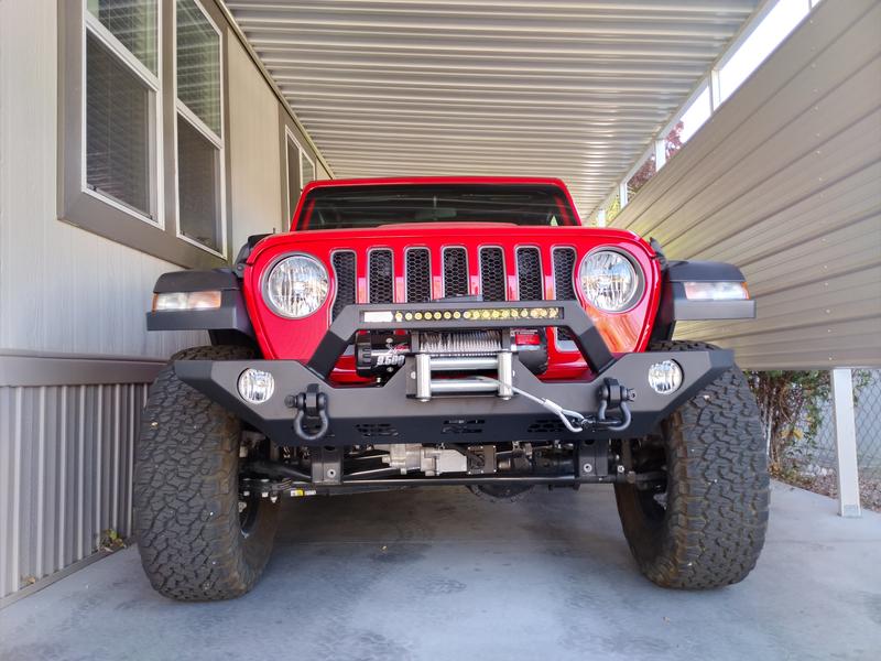 Rough Country Full Width LED Winch Front Bumper 10596