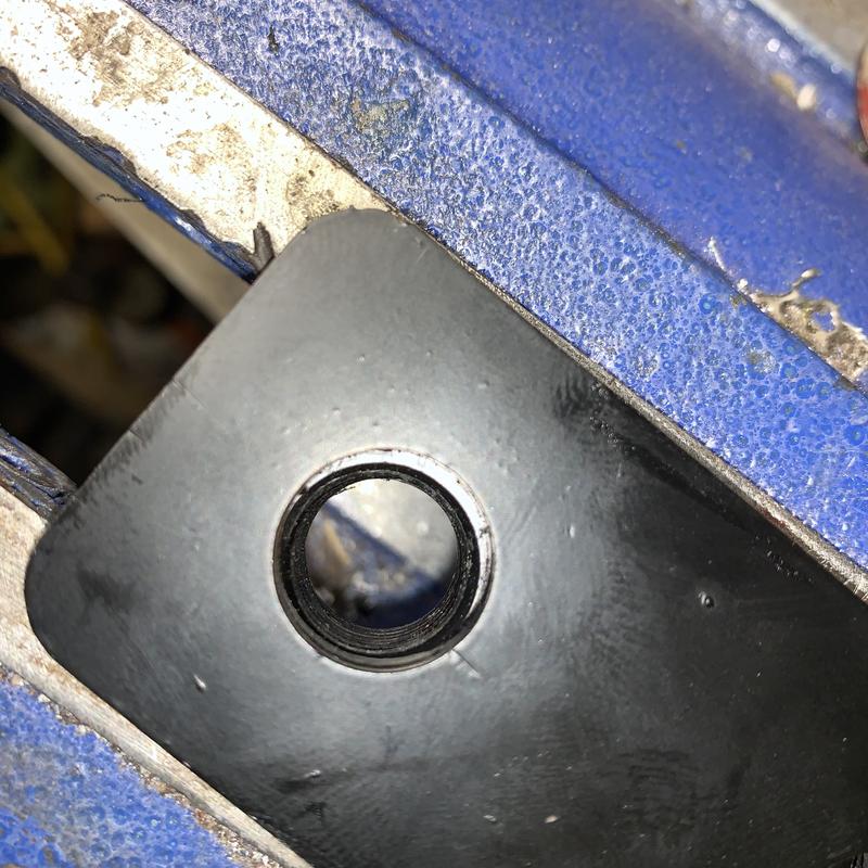 Nuts not aligned. Had to drill out, to allow bolts to start