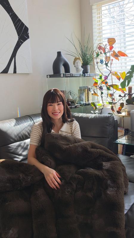 Customer photo for "Everyone in my house is obsessed with this blanket"
