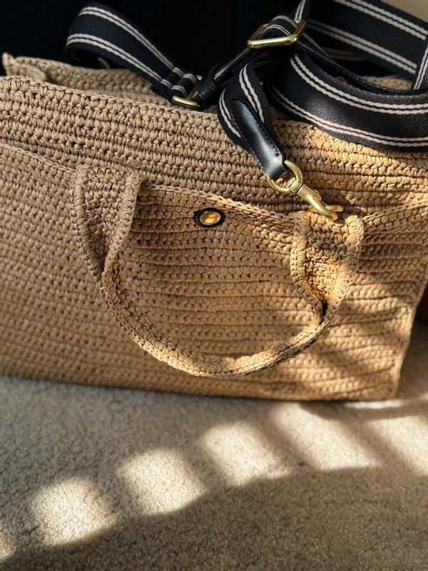 COACH Cargo Embroidered Logo Straw Tote Bag - Macy's