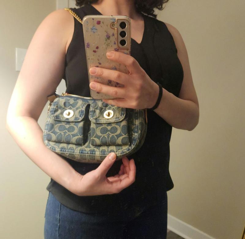 COACH Originals Waverly Small Signature Denim Twin Turnlock