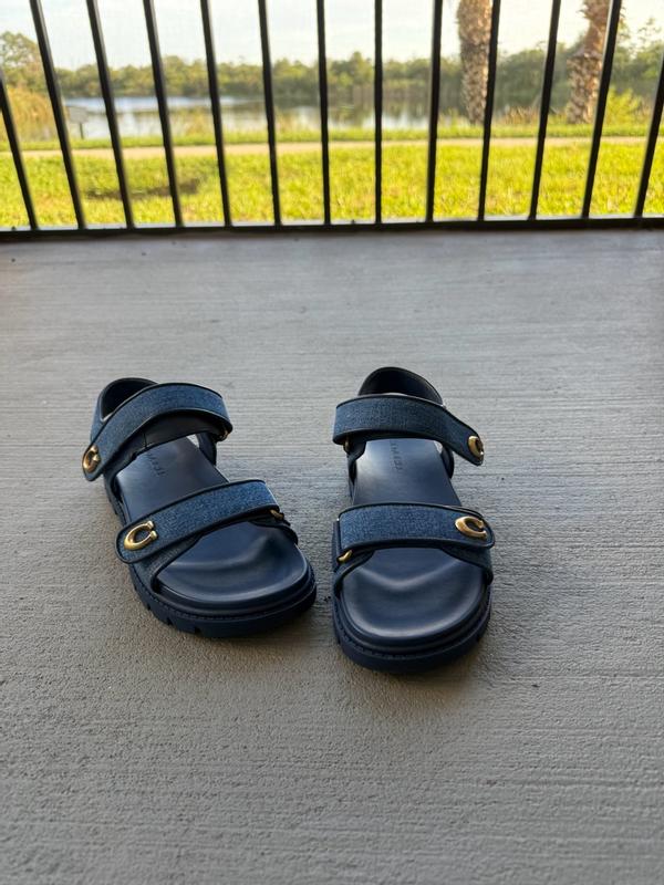 【COACH】Brynn Double-Band Sporty Lug-Sole Leather Sandals COACH Women's Brynn Double-Band Sporty Lug-Sole Footbed