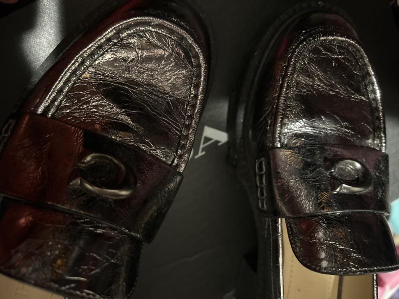 One use look damage . Bad quality. I have others Coach loafers and this never happened before