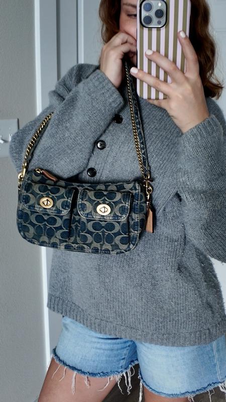 COACH Originals Waverly Small Signature Denim Twin Turnlock