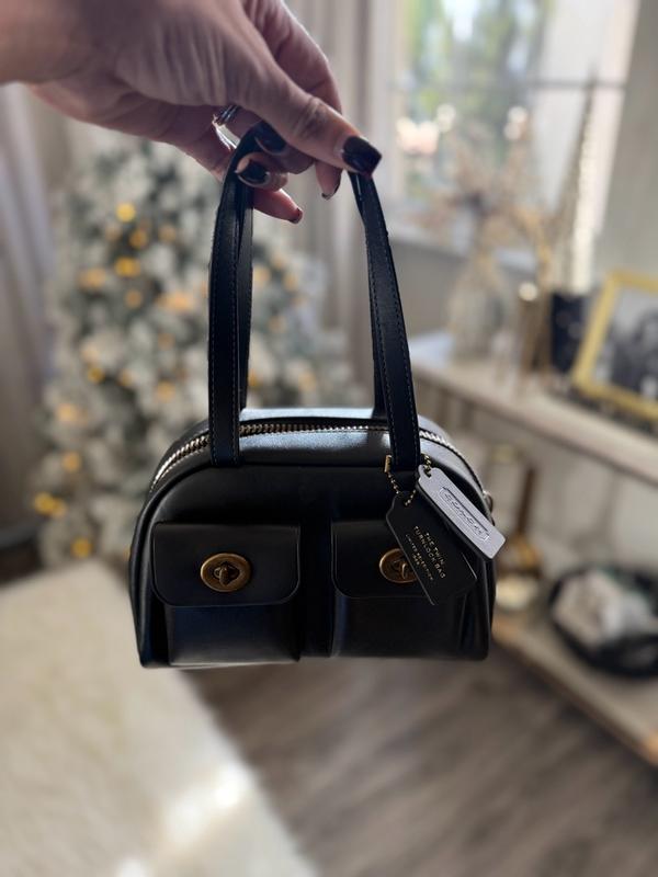 COACH Originals Twin Turnlock Small Waxed Leather Shoulder Bag 20