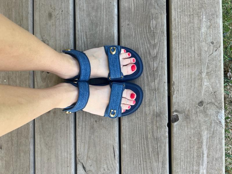 COACH Brynn Double-Band Sporty Lug-Sole Leather Sandals - Macy's