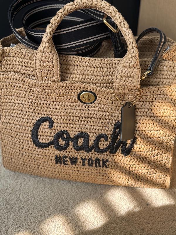 COACH Cargo Embroidered Logo Straw Tote Bag - Macy's