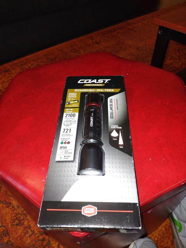 Coast XP11R 2100 Lumen Rechargeable LED Flashlight with Slide Focus and  Beam Lock 30348 - The Home Depot