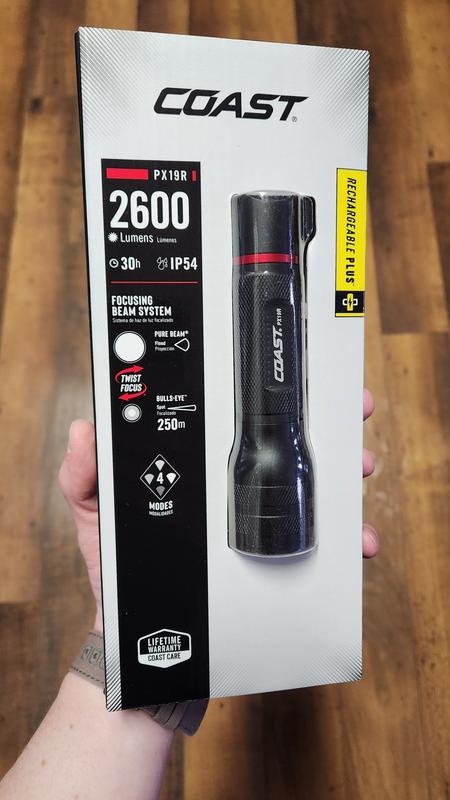 COAST PX19R 2600 Lumen Rechargeable Focusing LED Flashlight