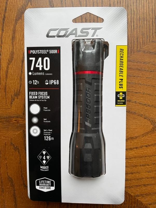 COAST Polysteel 650R Rechargeable Dual Power 710 Lumen LED Flashlight Read Desc. 15286300218